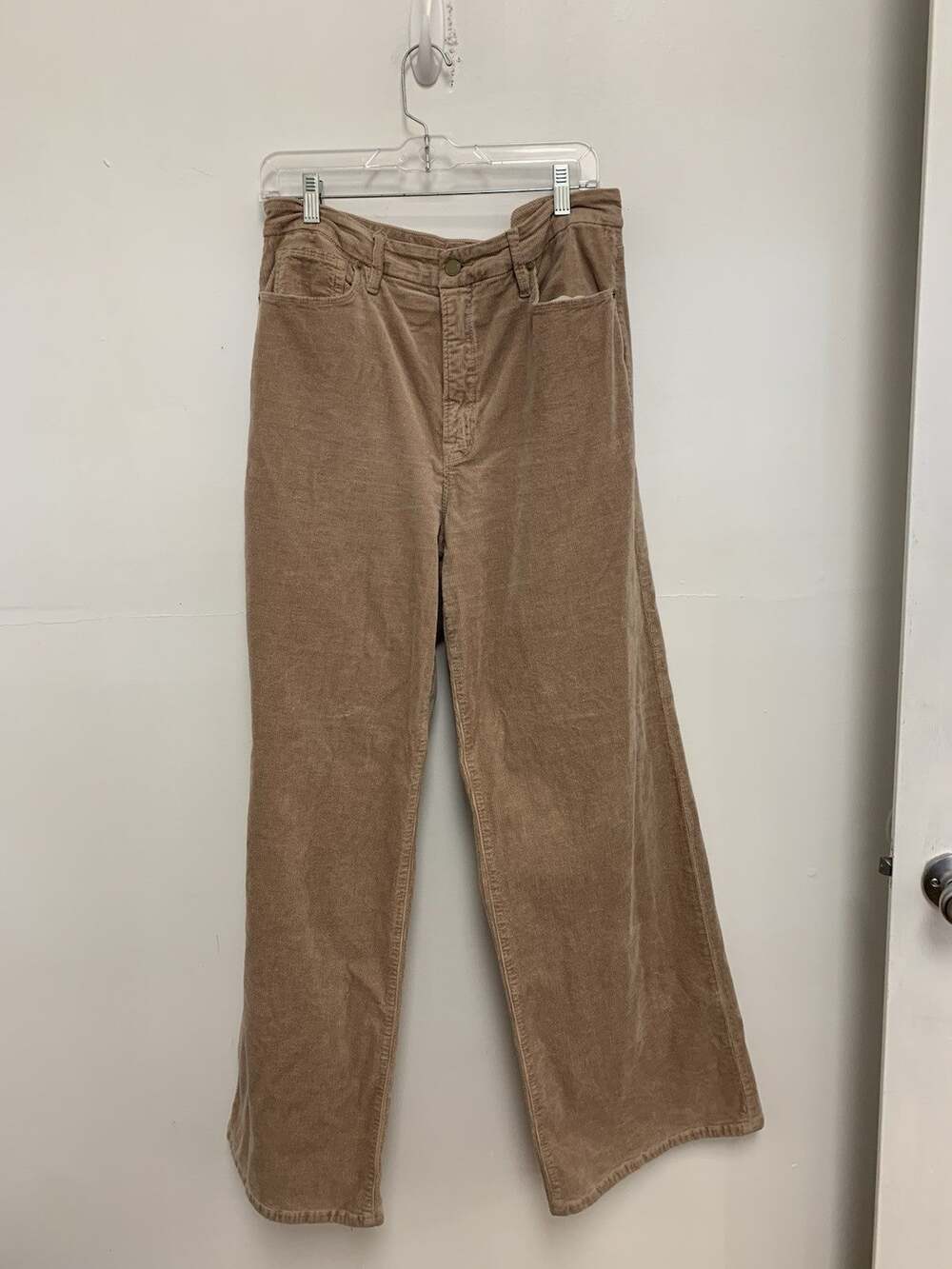 Good American Cord Good Skate Wide Leg Corduroy Pants Flax Tan Beige 15